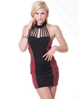 Lined Black With Red Plaid Schoolgirl Costume