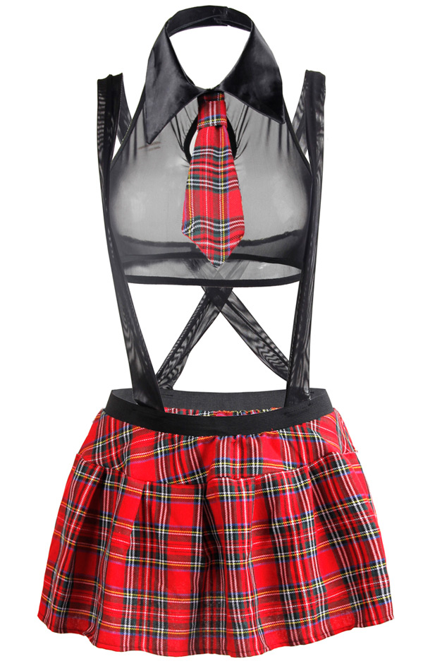 Suspended School Girl Costume Black