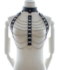 PU Leather Harness Chain Bra Top