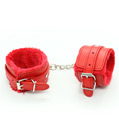 Fuzzy Wrist Cuffs Red