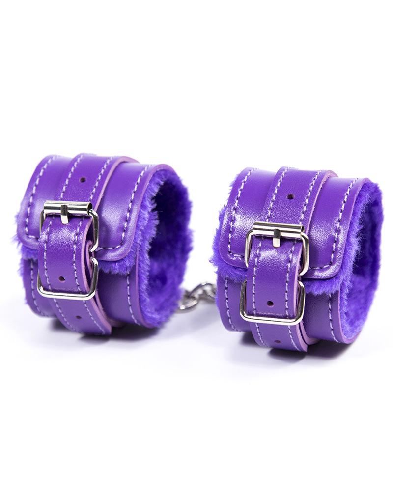 Fuzzy Wrist Cuffs Purple