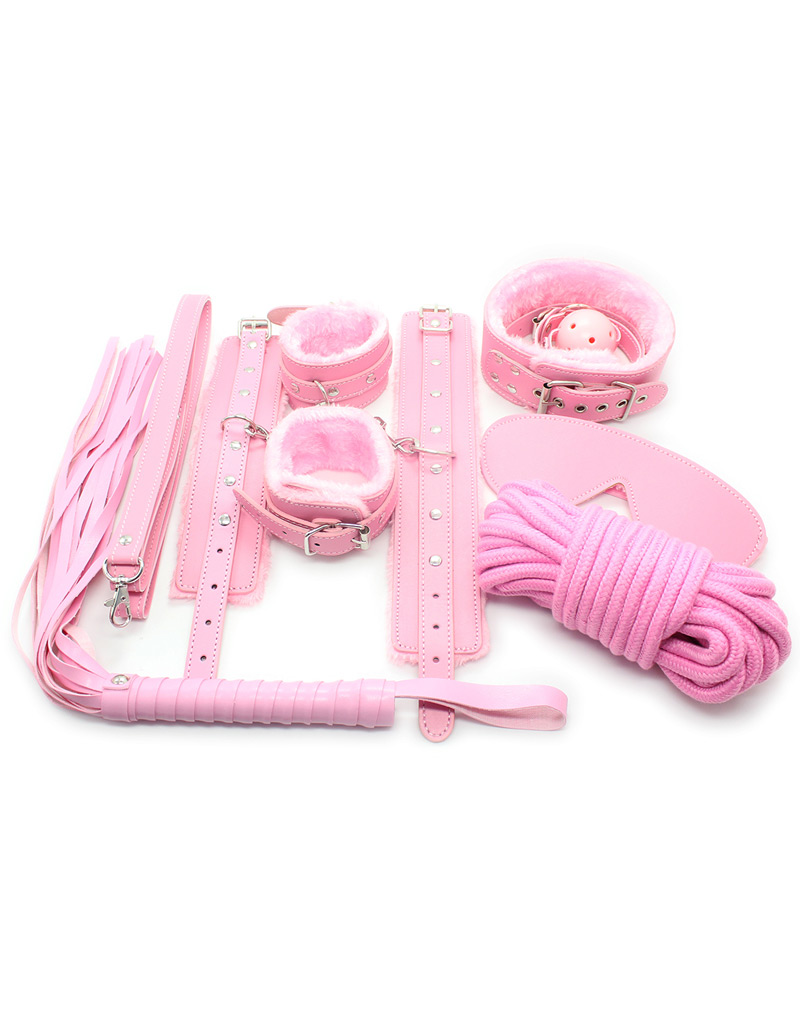 7 Piece Bondage Set Pink