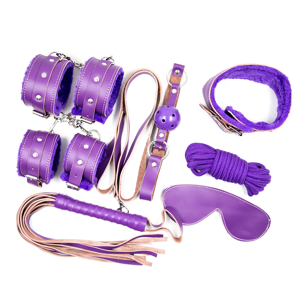 7 Piece Bondage Set Purple