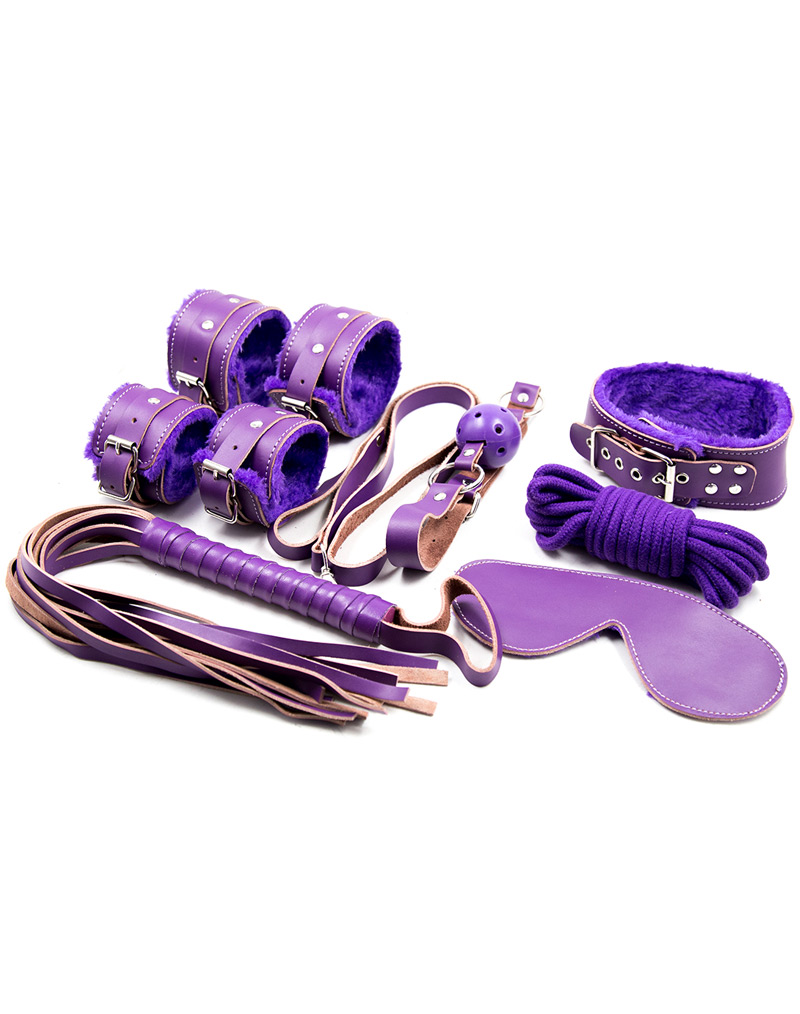 7 Piece Bondage Set Purple