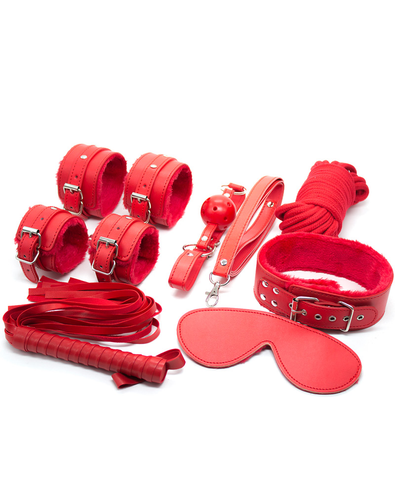 7 Piece Bondage Set Red