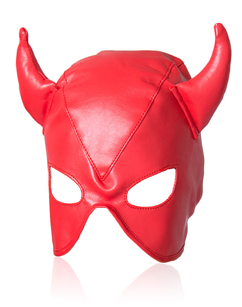 Bull Demon Hood Mask Red