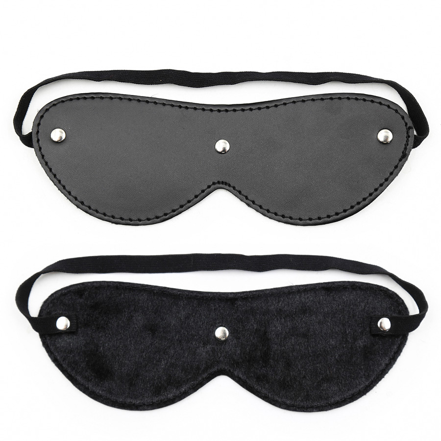 Black PU Leather Blindfold