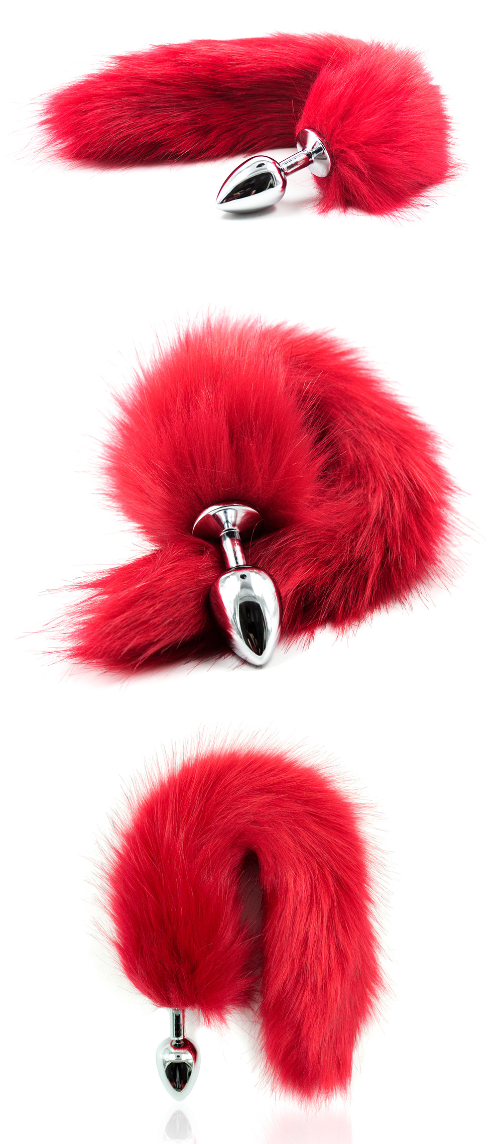 Faux Fox Tail Anal Plug Red