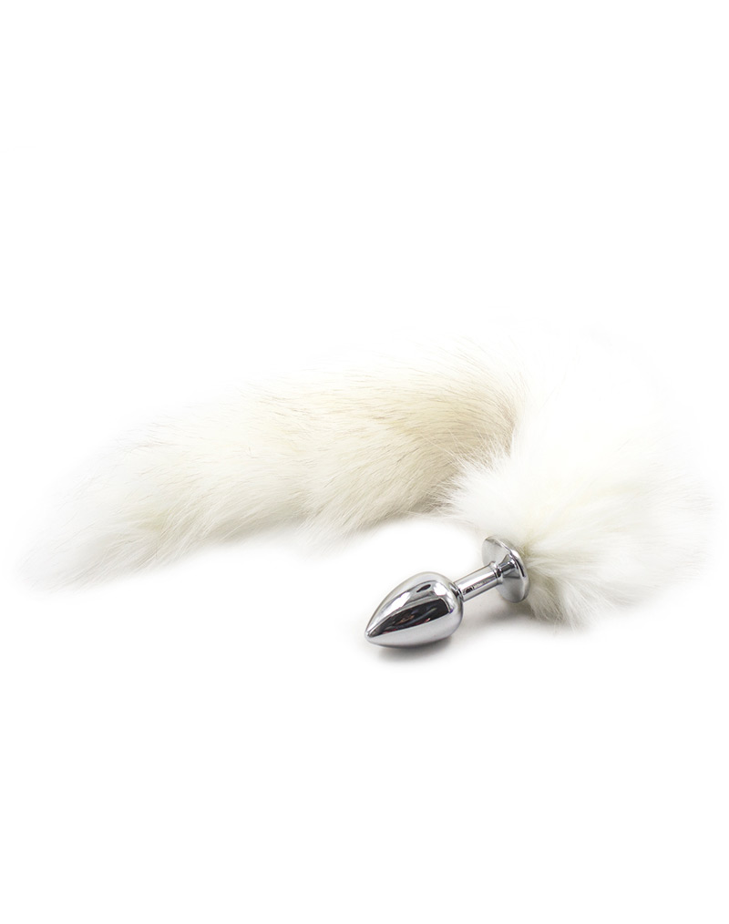 Faux Fox Tail Anal Plug White