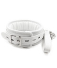 White PU Leather Collar and Leash Set