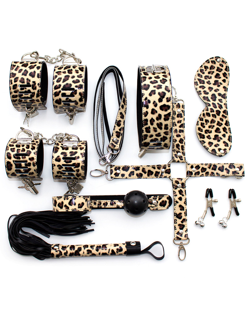 8 Piece Leopard Print Bondage Set