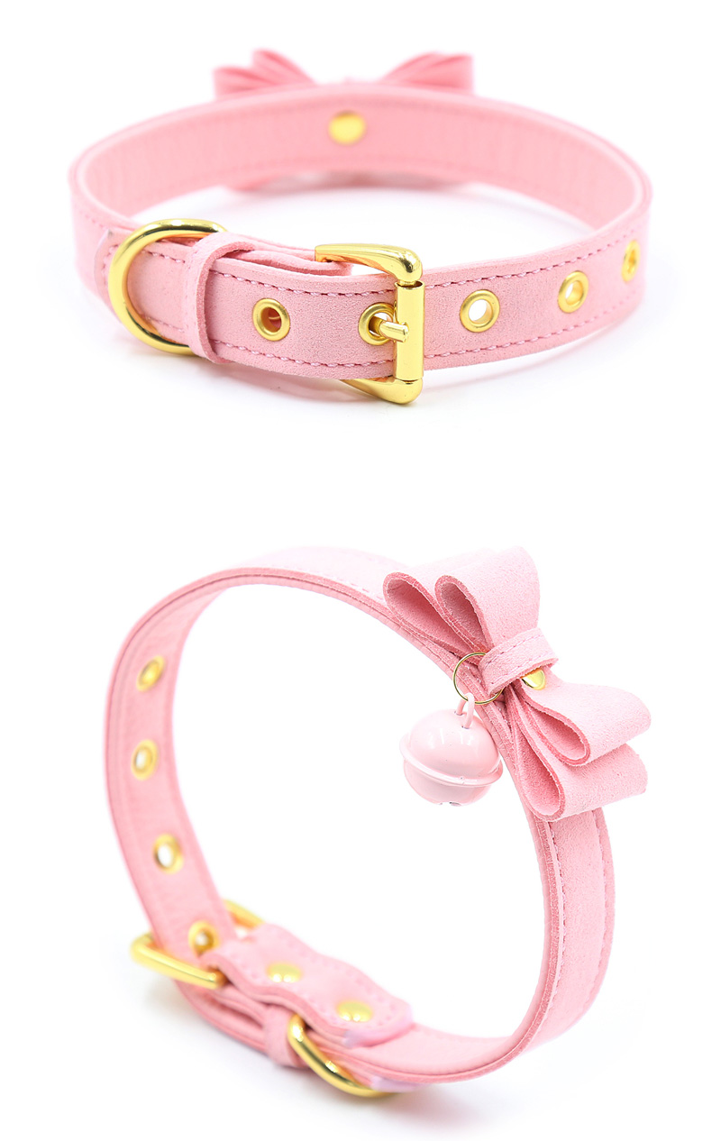 Pink Bow Collar with Bell
