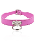 Pink PU Collar with Ring