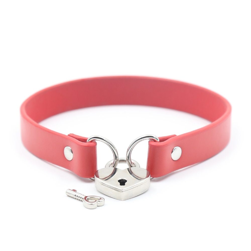 Choker Collar with Heart Lock