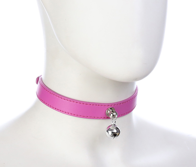 Pink PU Collar with Bell