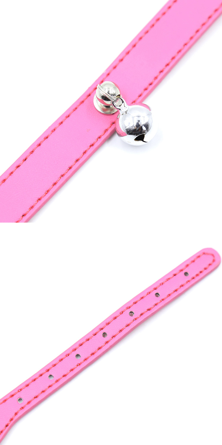 Pink PU Collar with Bell