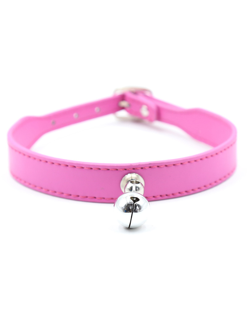 Pink PU Collar with Bell