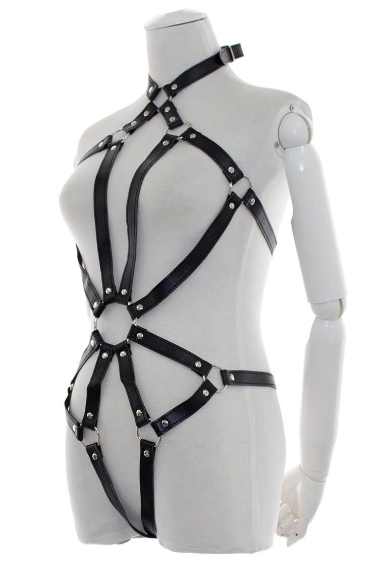 Adjustable PU Leather Harness Teddy