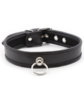 Adjustable PU Leather Choker Collar Black