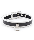 Adjustable PU Leather Choker Collar White