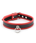 Adjustable PU Leather Choker Collar Red