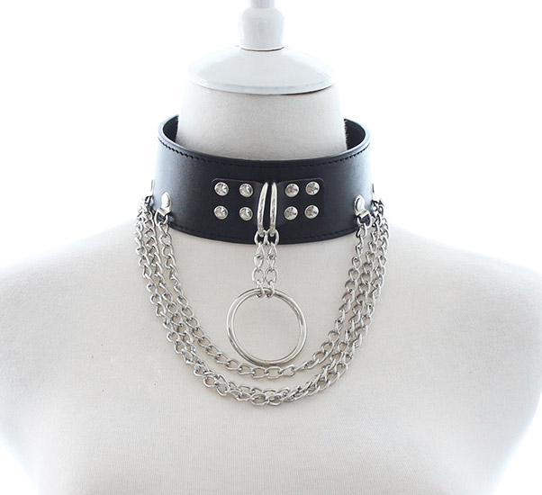 PU Leather Punk Choker Collar Black