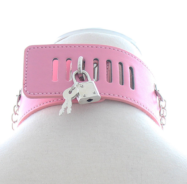 PU Leather Punk Choker Collar Pink