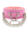 PU Leather Punk Choker Collar Pink