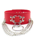 PU Leather Punk Choker Collar Red