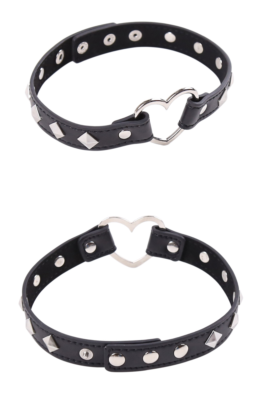 Punk PU Collar with Heart Link