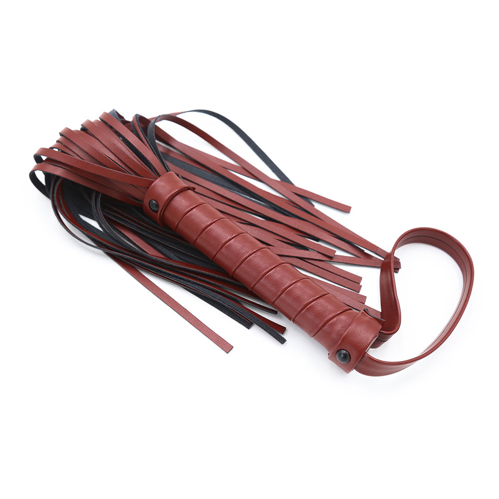 Burgundy PU Leather Whip