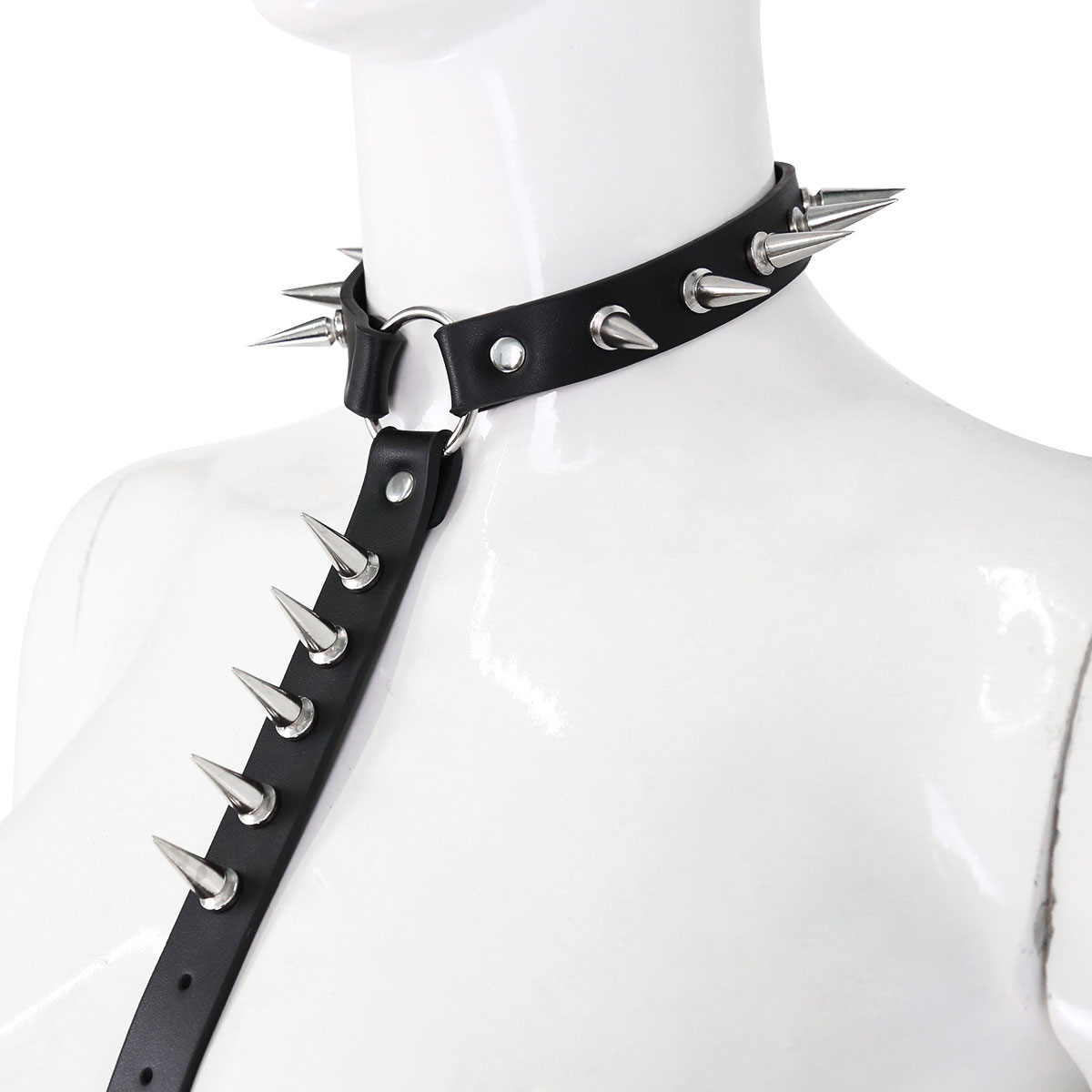 Studded PU Leather Harness Top