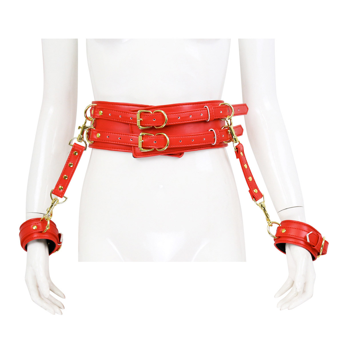 Waist Belt & Hand Cuffs Bondage Set