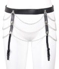 PU Leather Waist Belt with Garters