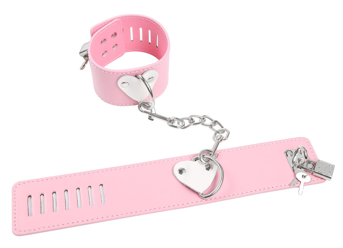 Pink Pu Lockable Handcuffs