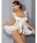 Beauty Floral Lace Babydoll White