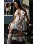 Fishnet Cut Out Dress With Stockings