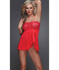 Strapless Babydoll Set Red