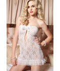 Strapless Lace Keyhole Chemise White