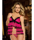 Carried Away Open Front Babydoll RoseRed