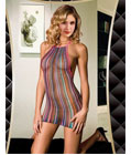 Ribbon Stripes Halter Dress