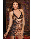 Leopard Print and Lace Garter Slip