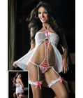 Provocative Babydoll Set White