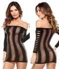 Sleeved Cutout Tube Dress Black