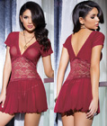 Burgundy Beauty Flutter Sleeve Chemise