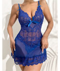 Seductive Mesh and Lace Babydoll Blue