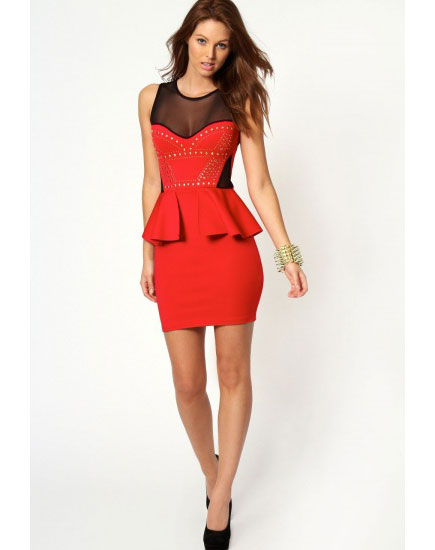 Trendy Wit Fashion Dress Red