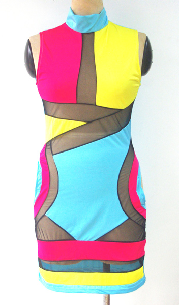 Lady Patchwork Bodycon Dress