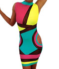 Lady Patchwork Bodycon Dress