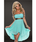 Fashoin Chiffon Tube Dress Blue